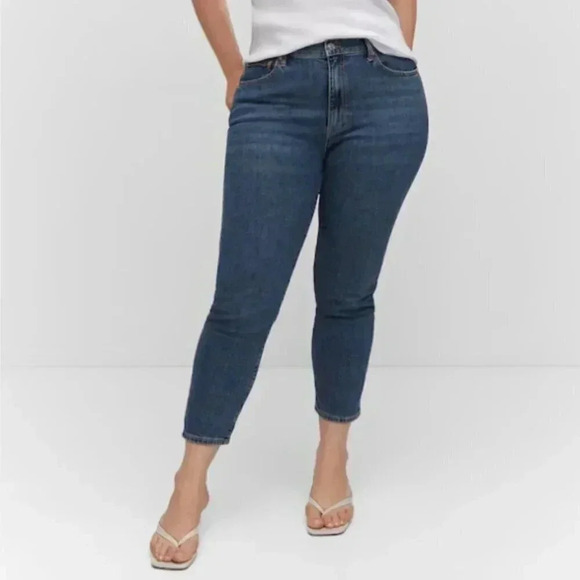 Mango MNG Slim Copped Dark Blue‎ Jeans NWT Plus 16 - Picture 6 of 12